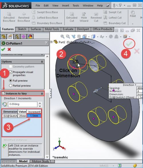 آموزش ایجاد Circular Pattern در سالیدورک